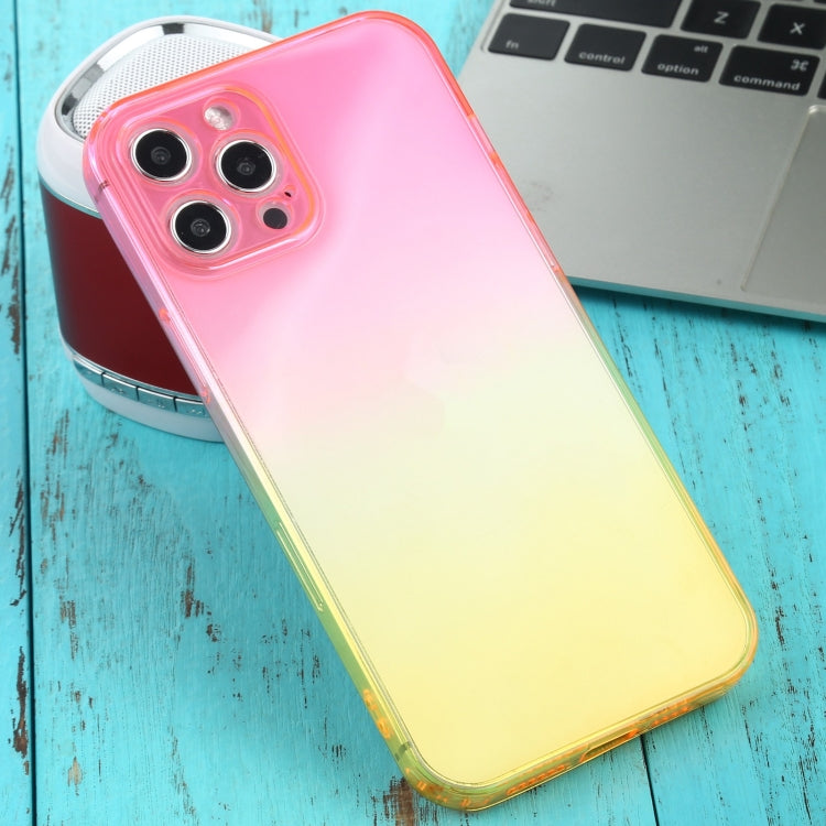 For iPhone 12 Pro Max Straight Edge Gradient Color TPU Protective Case