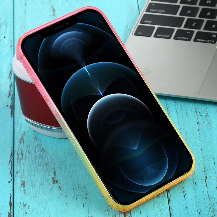 For iPhone 12 Pro Max Straight Edge Gradient Color TPU Protective Case