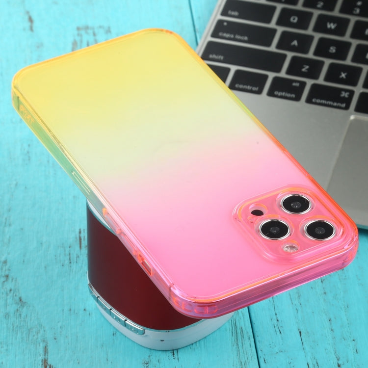 For iPhone 12 Pro Max Straight Edge Gradient Color TPU Protective Case
