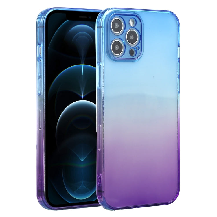 For iPhone 12 Pro Max Straight Edge Gradient Color TPU Protective Case