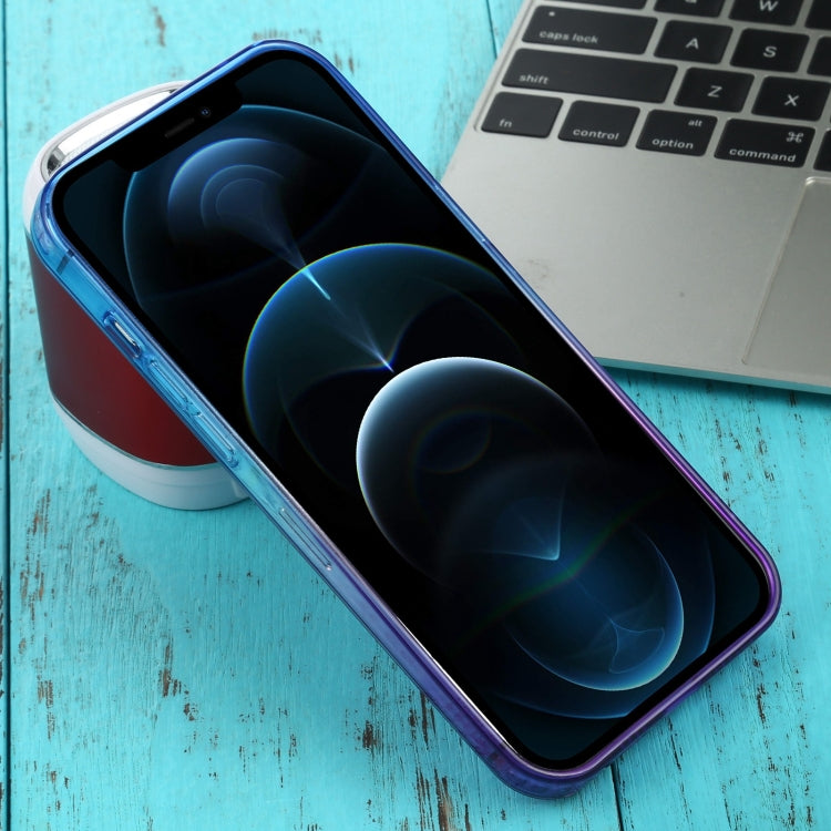 For iPhone 12 Pro Max Straight Edge Gradient Color TPU Protective Case