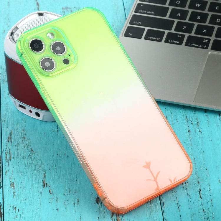 For iPhone 12 Pro Max Straight Edge Gradient Color TPU Protective Case