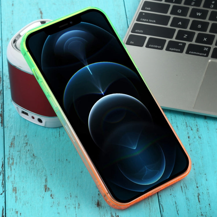 For iPhone 12 Pro Max Straight Edge Gradient Color TPU Protective Case