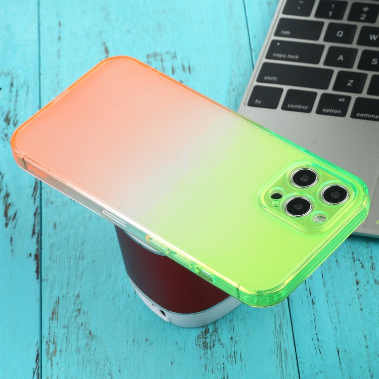 For iPhone 12 Pro Max Straight Edge Gradient Color TPU Protective Case