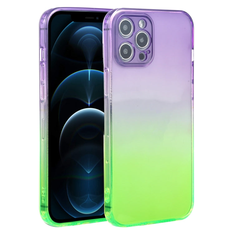 For iPhone 12 Pro Max Straight Edge Gradient Color TPU Protective Case