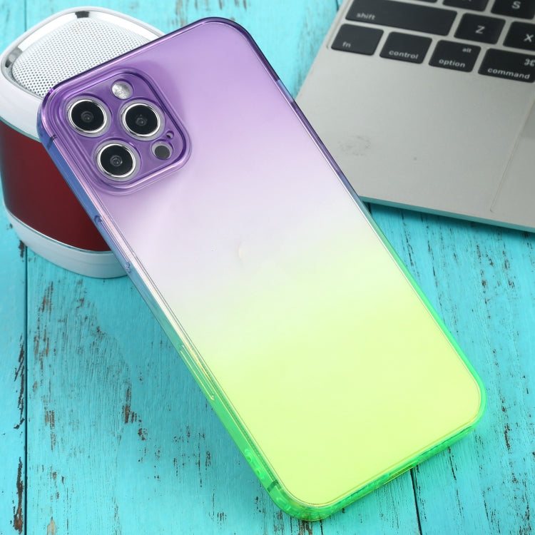 For iPhone 12 Pro Max Straight Edge Gradient Color TPU Protective Case