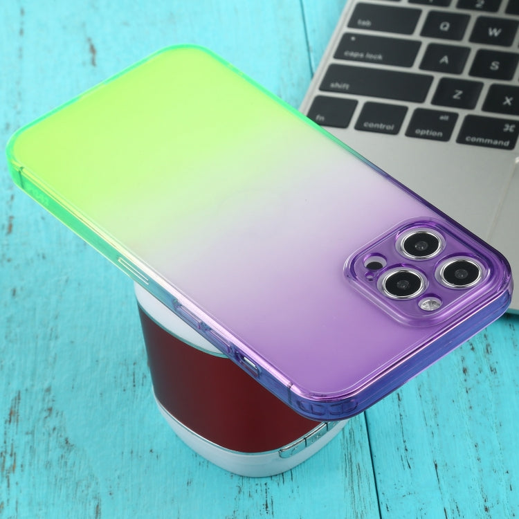 For iPhone 12 Pro Max Straight Edge Gradient Color TPU Protective Case