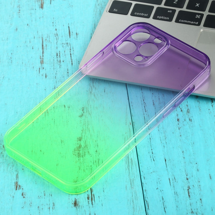 For iPhone 12 Pro Max Straight Edge Gradient Color TPU Protective Case