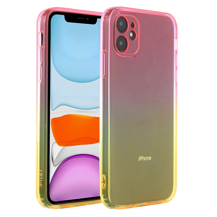 For iPhone 11 Straight Edge Gradient Color TPU Protective Case