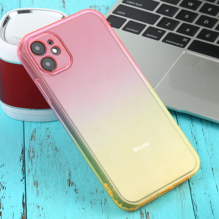 For iPhone 11 Straight Edge Gradient Color TPU Protective Case