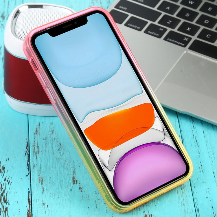 For iPhone 11 Straight Edge Gradient Color TPU Protective Case
