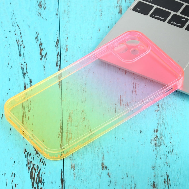 For iPhone 11 Straight Edge Gradient Color TPU Protective Case
