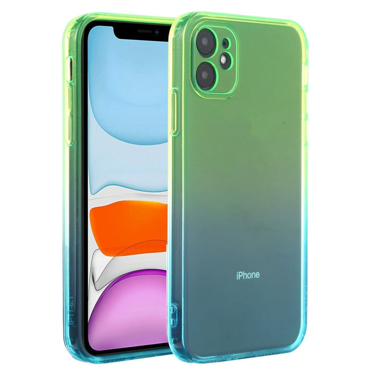 For iPhone 11 Straight Edge Gradient Color TPU Protective Case