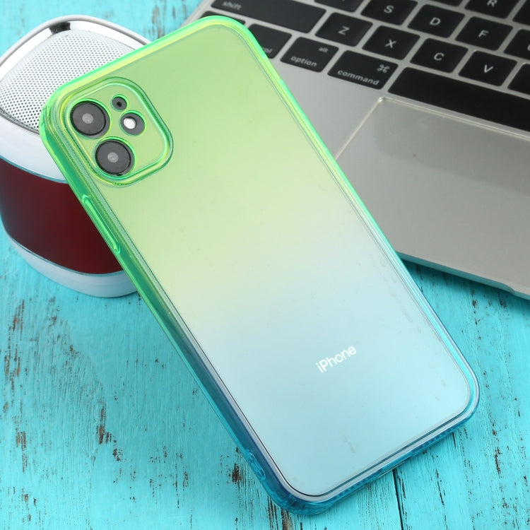 For iPhone 11 Straight Edge Gradient Color TPU Protective Case