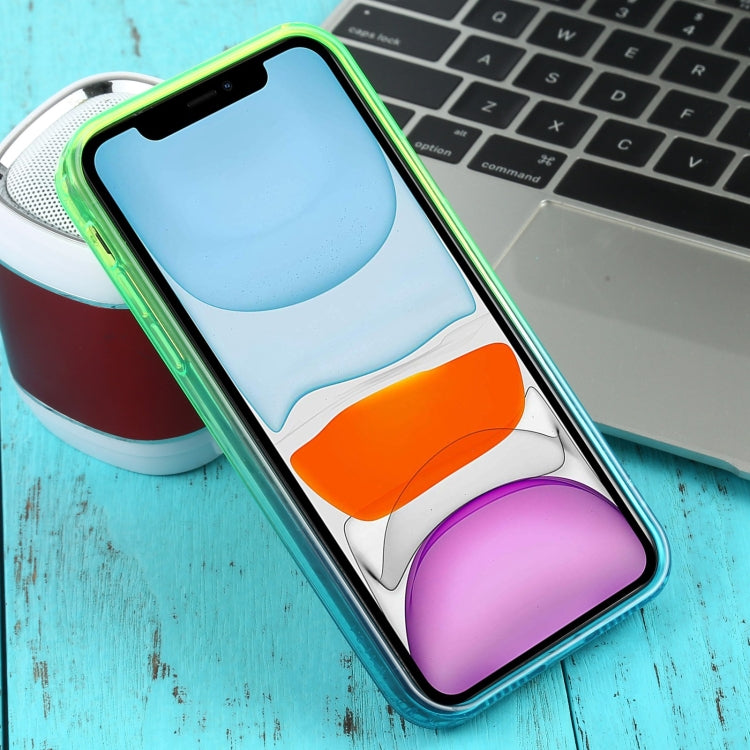 For iPhone 11 Straight Edge Gradient Color TPU Protective Case