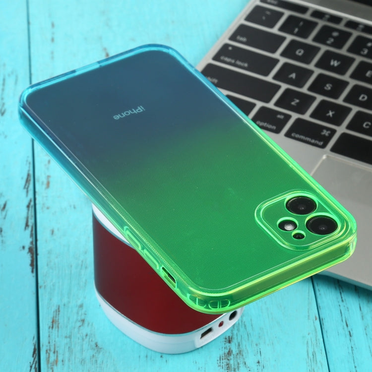 For iPhone 11 Straight Edge Gradient Color TPU Protective Case