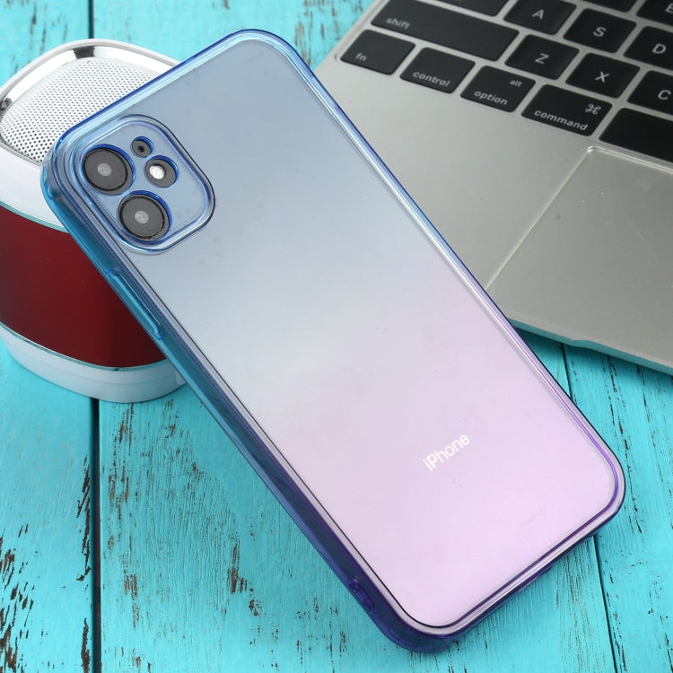 For iPhone 11 Straight Edge Gradient Color TPU Protective Case