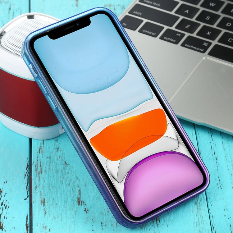 For iPhone 11 Straight Edge Gradient Color TPU Protective Case