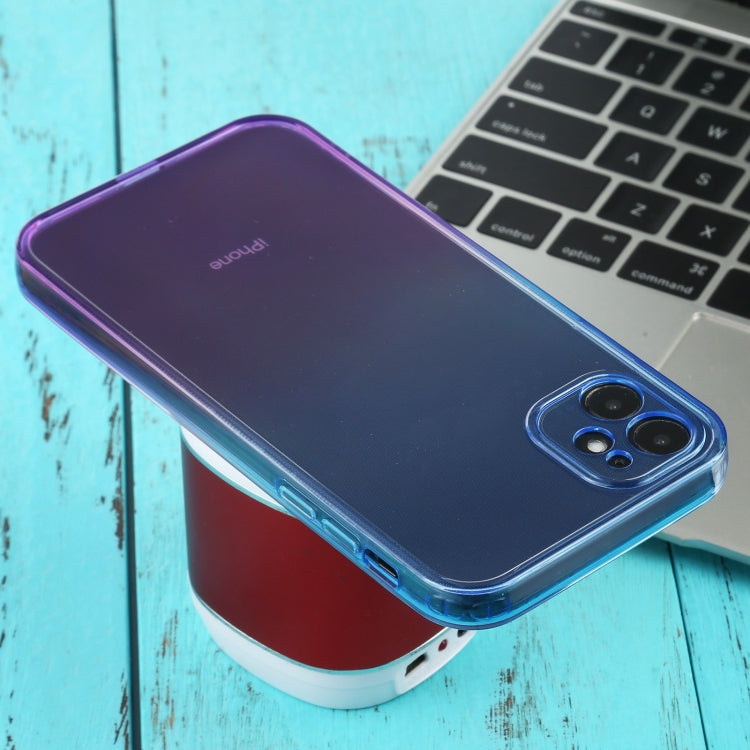 For iPhone 11 Straight Edge Gradient Color TPU Protective Case