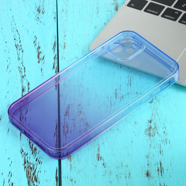 For iPhone 11 Straight Edge Gradient Color TPU Protective Case