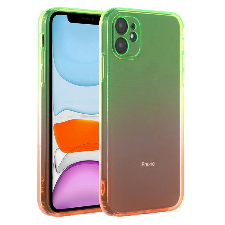 For iPhone 11 Straight Edge Gradient Color TPU Protective Case