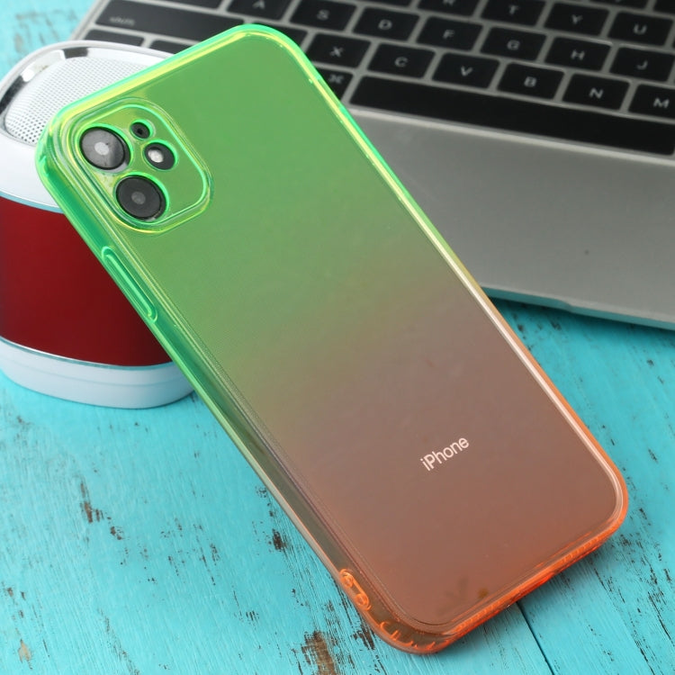 For iPhone 11 Straight Edge Gradient Color TPU Protective Case
