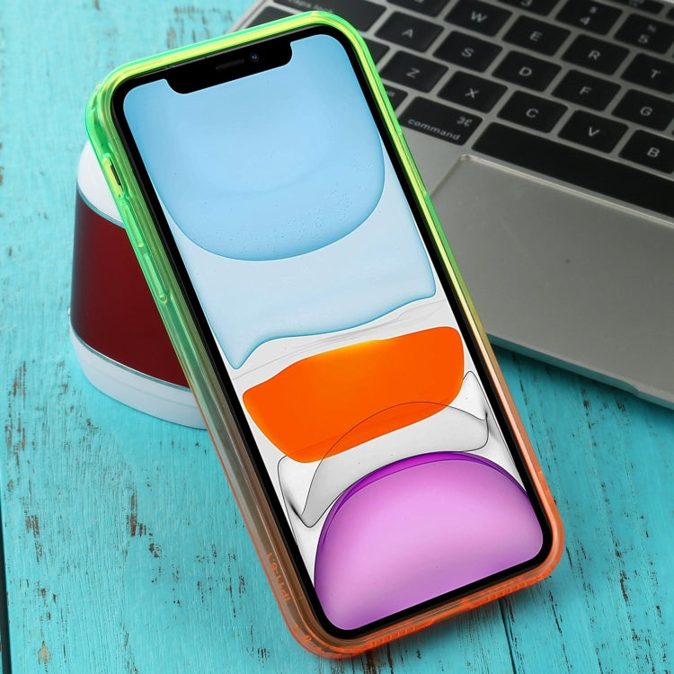 For iPhone 11 Straight Edge Gradient Color TPU Protective Case