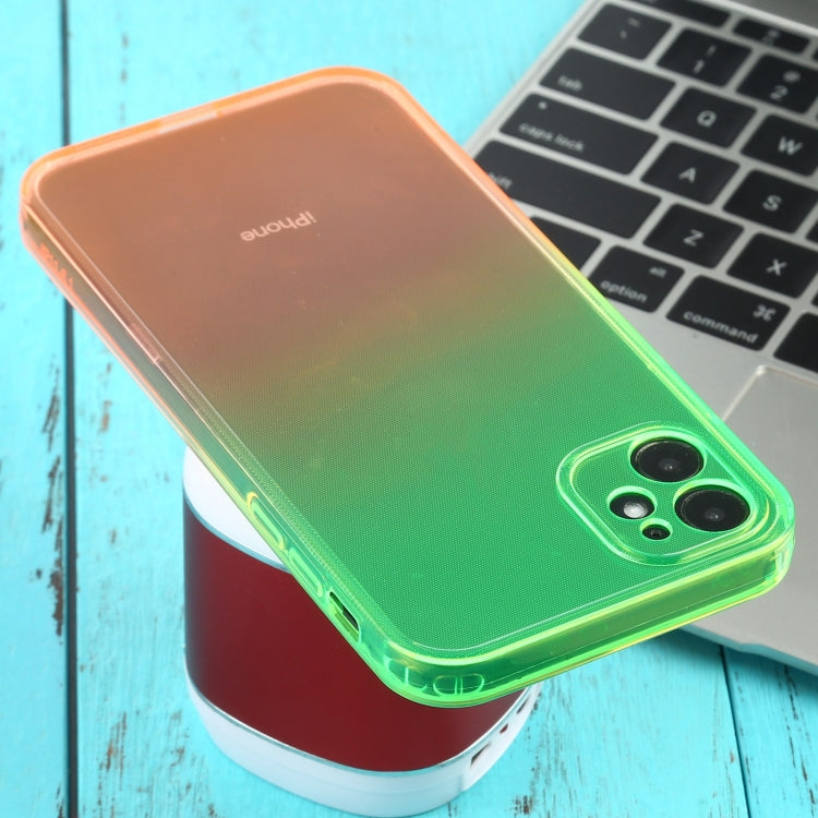 For iPhone 11 Straight Edge Gradient Color TPU Protective Case