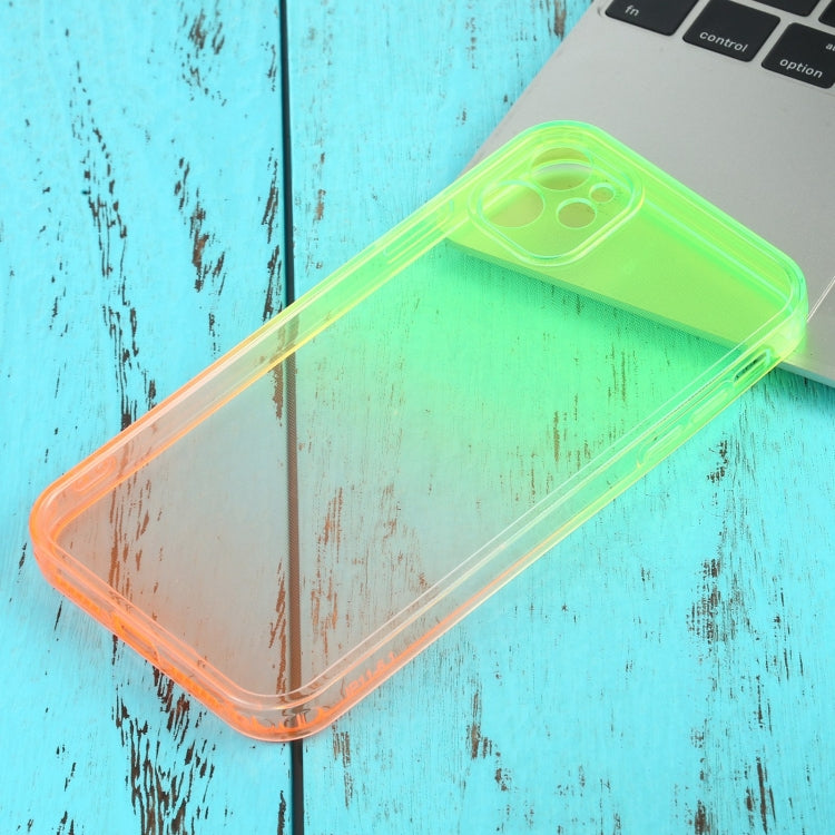 For iPhone 11 Straight Edge Gradient Color TPU Protective Case
