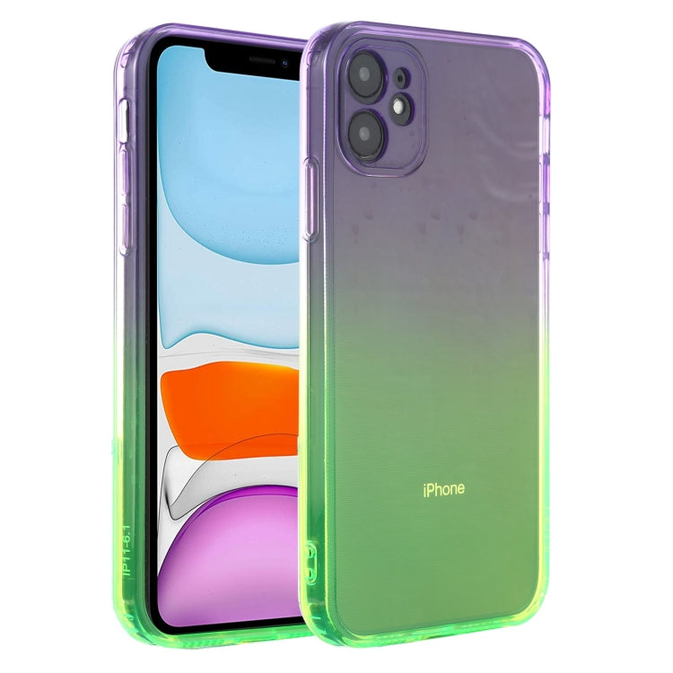 For iPhone 11 Straight Edge Gradient Color TPU Protective Case