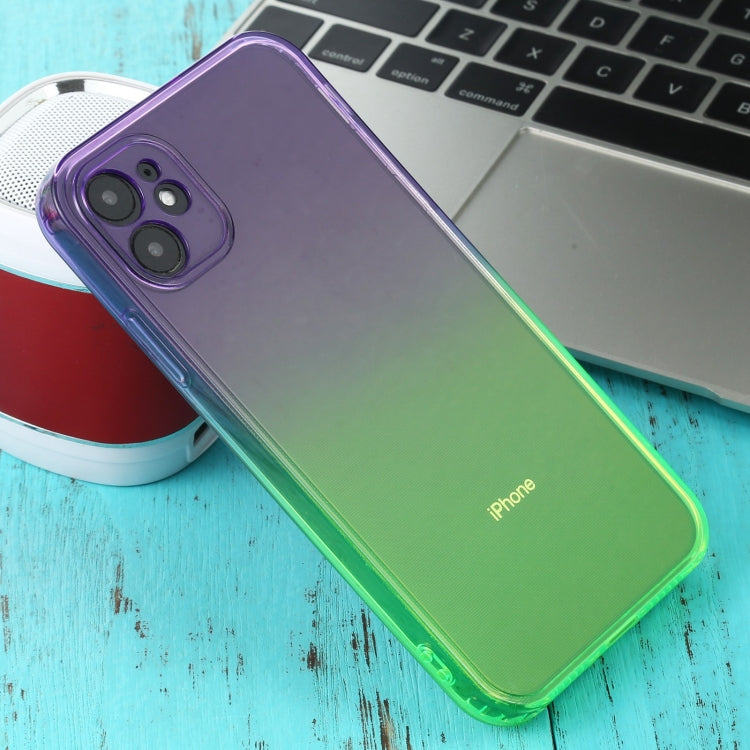 For iPhone 11 Straight Edge Gradient Color TPU Protective Case