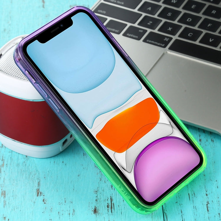 For iPhone 11 Straight Edge Gradient Color TPU Protective Case