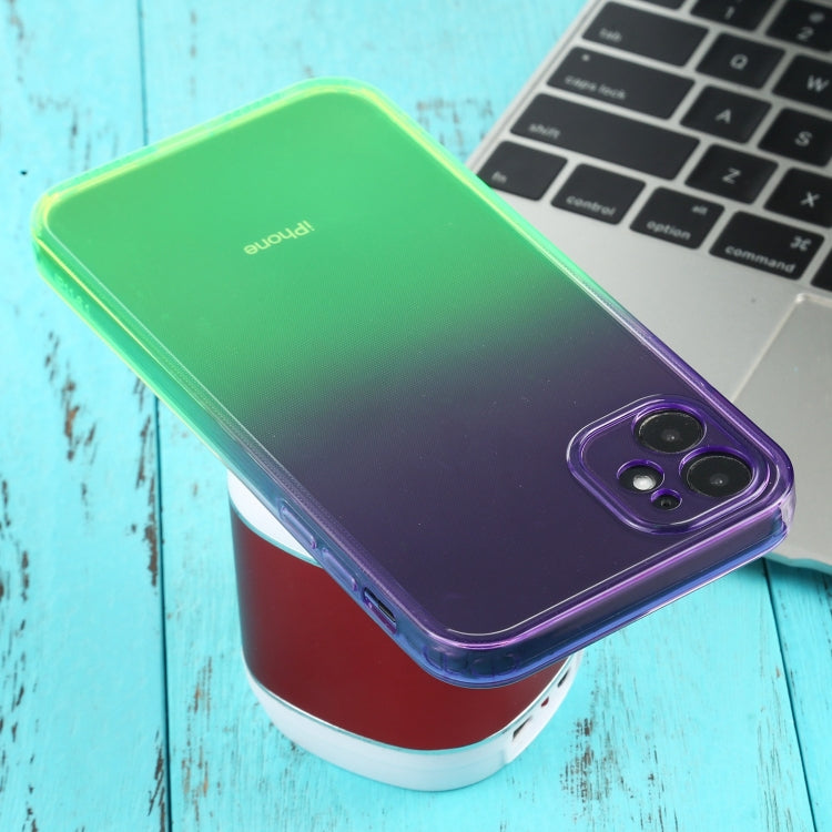 For iPhone 11 Straight Edge Gradient Color TPU Protective Case