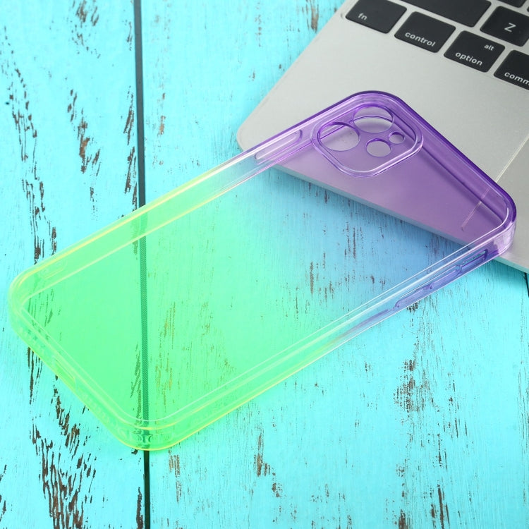 For iPhone 11 Straight Edge Gradient Color TPU Protective Case