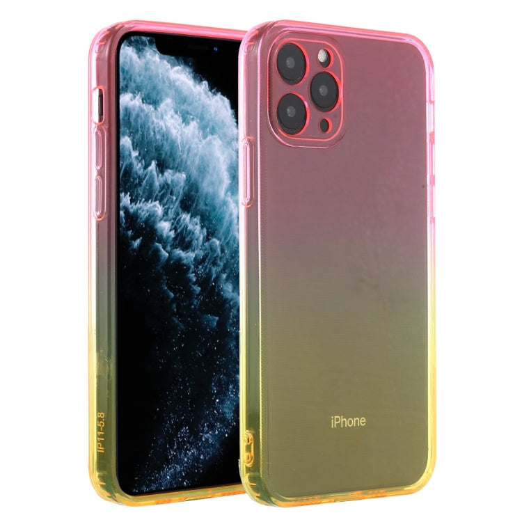 For iPhone 11 Pro Straight Edge Gradient Color TPU Protective Case