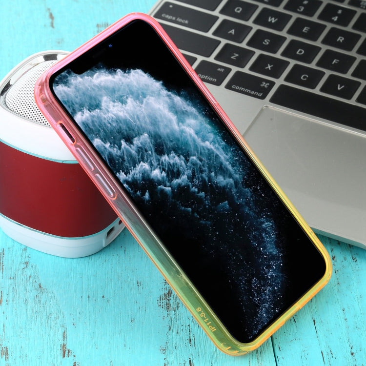 For iPhone 11 Pro Straight Edge Gradient Color TPU Protective Case