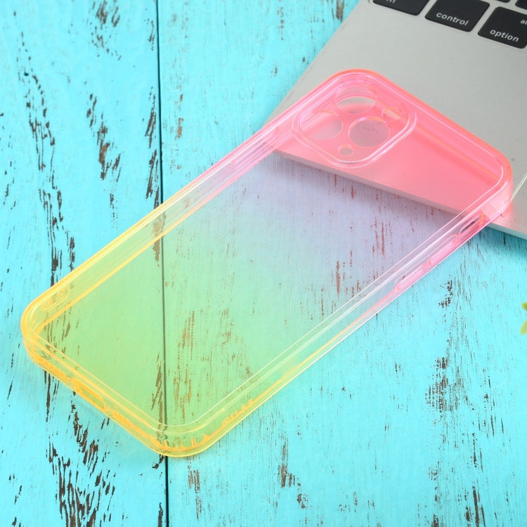 For iPhone 11 Pro Straight Edge Gradient Color TPU Protective Case