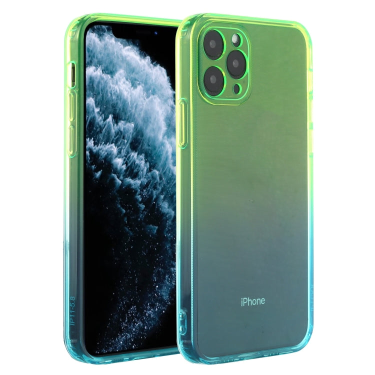 For iPhone 11 Pro Straight Edge Gradient Color TPU Protective Case