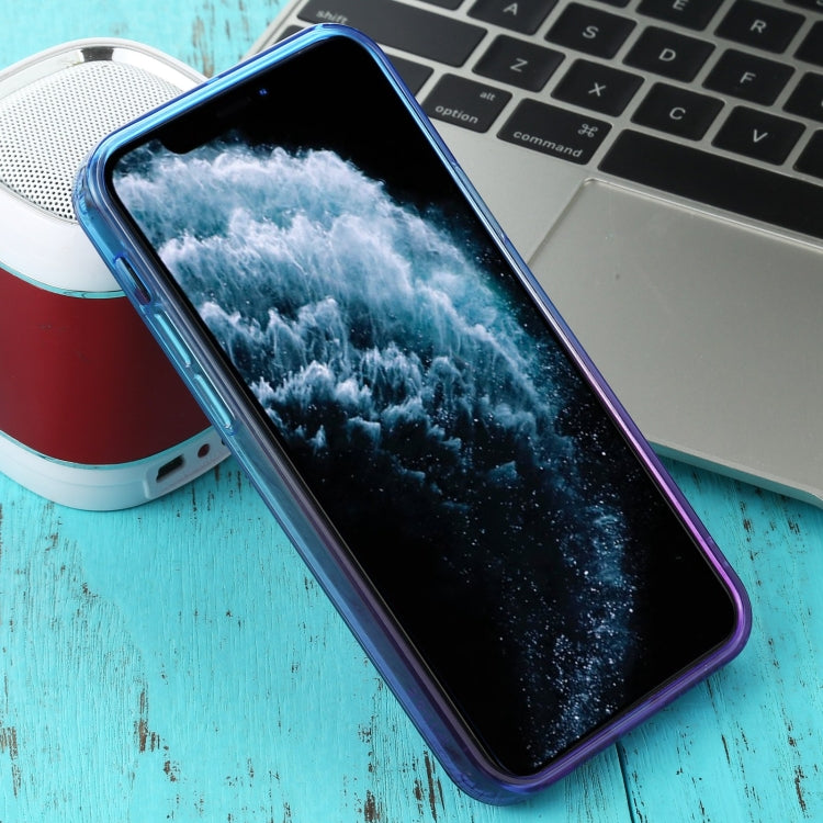 For iPhone 11 Pro Straight Edge Gradient Color TPU Protective Case