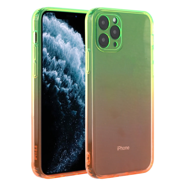 For iPhone 11 Pro Straight Edge Gradient Color TPU Protective Case