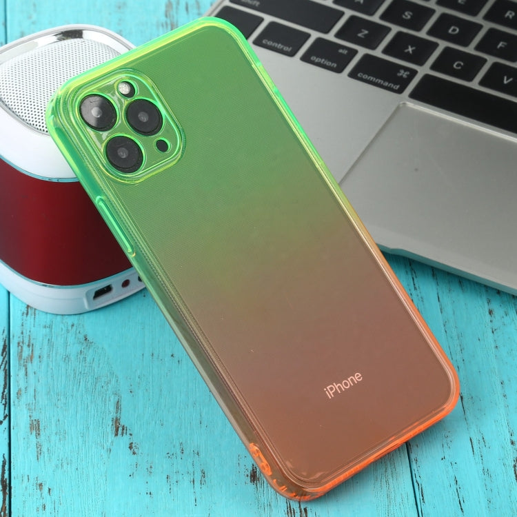 For iPhone 11 Pro Straight Edge Gradient Color TPU Protective Case