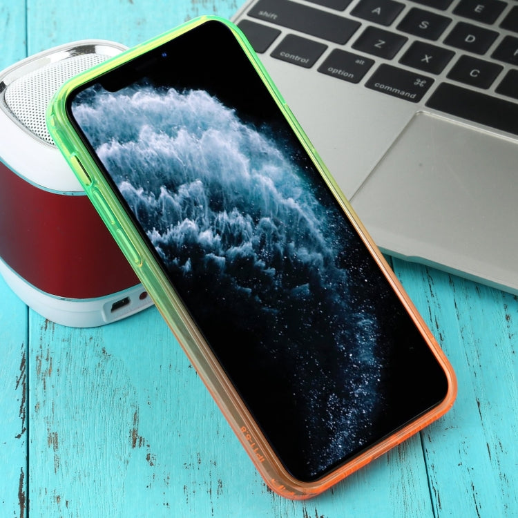 For iPhone 11 Pro Straight Edge Gradient Color TPU Protective Case