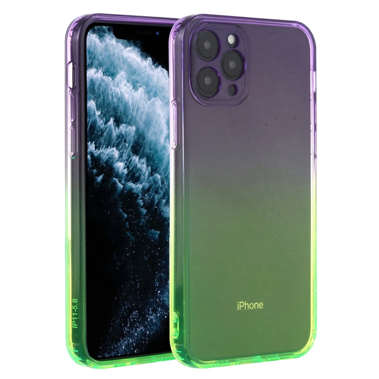 For iPhone 11 Pro Straight Edge Gradient Color TPU Protective Case