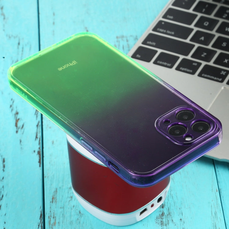 For iPhone 11 Pro Straight Edge Gradient Color TPU Protective Case