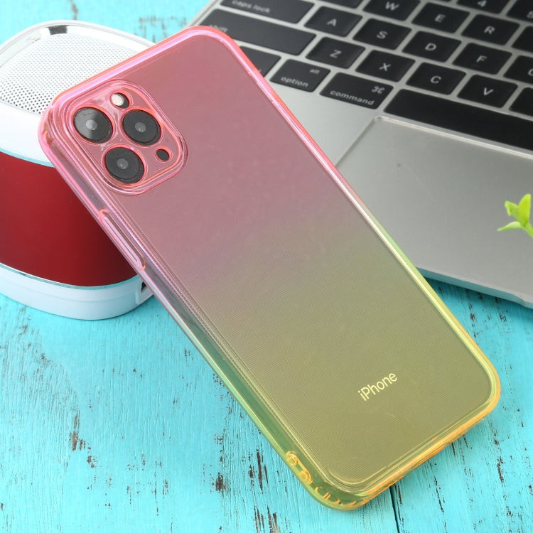 For iPhone 11 Pro Max Straight Edge Gradient Color TPU Protective Case