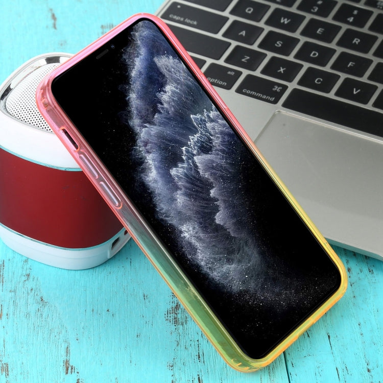 For iPhone 11 Pro Max Straight Edge Gradient Color TPU Protective Case