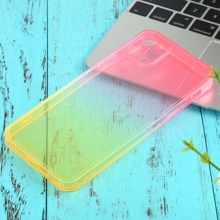For iPhone 11 Pro Max Straight Edge Gradient Color TPU Protective Case