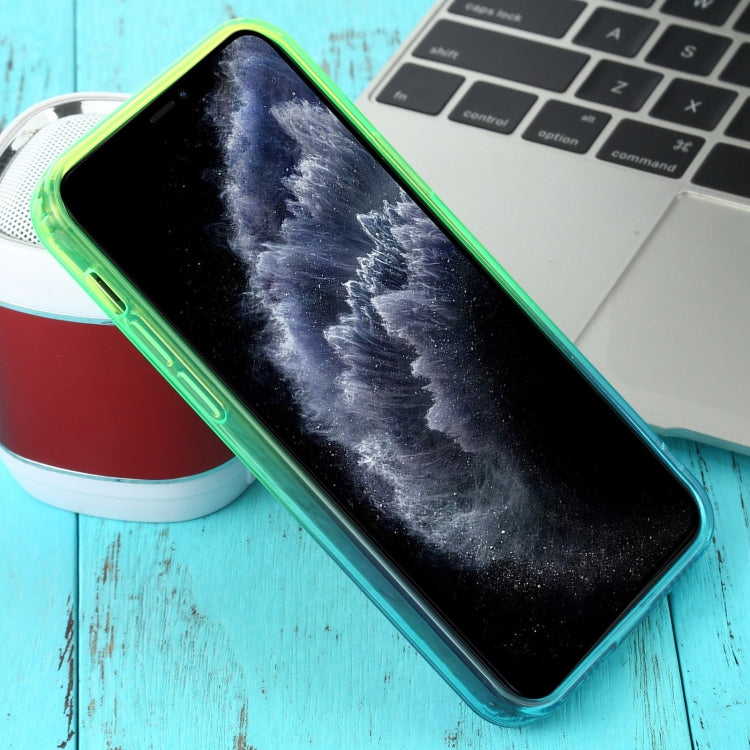 For iPhone 11 Pro Max Straight Edge Gradient Color TPU Protective Case