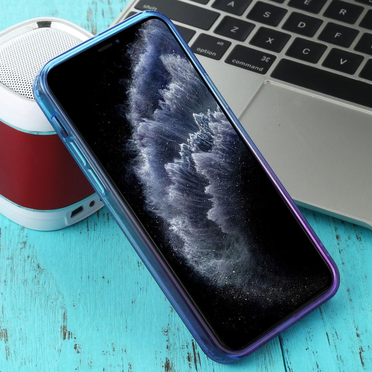 For iPhone 11 Pro Max Straight Edge Gradient Color TPU Protective Case