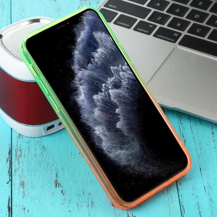 For iPhone 11 Pro Max Straight Edge Gradient Color TPU Protective Case